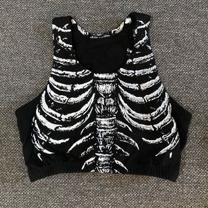 Dolls Kill Skeleton Halloween Crop Top XXS